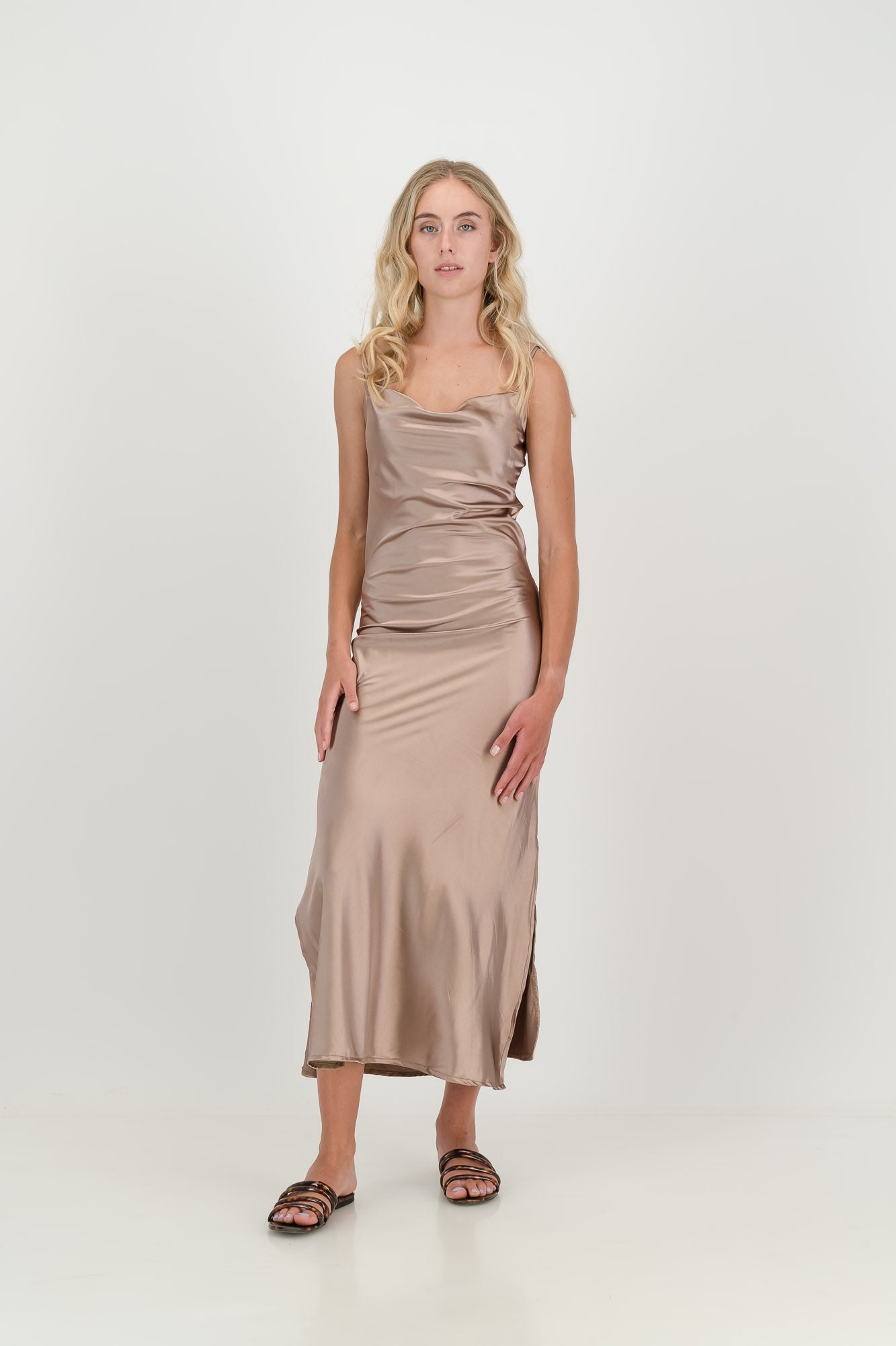 The Champagne Luna Slip Dress