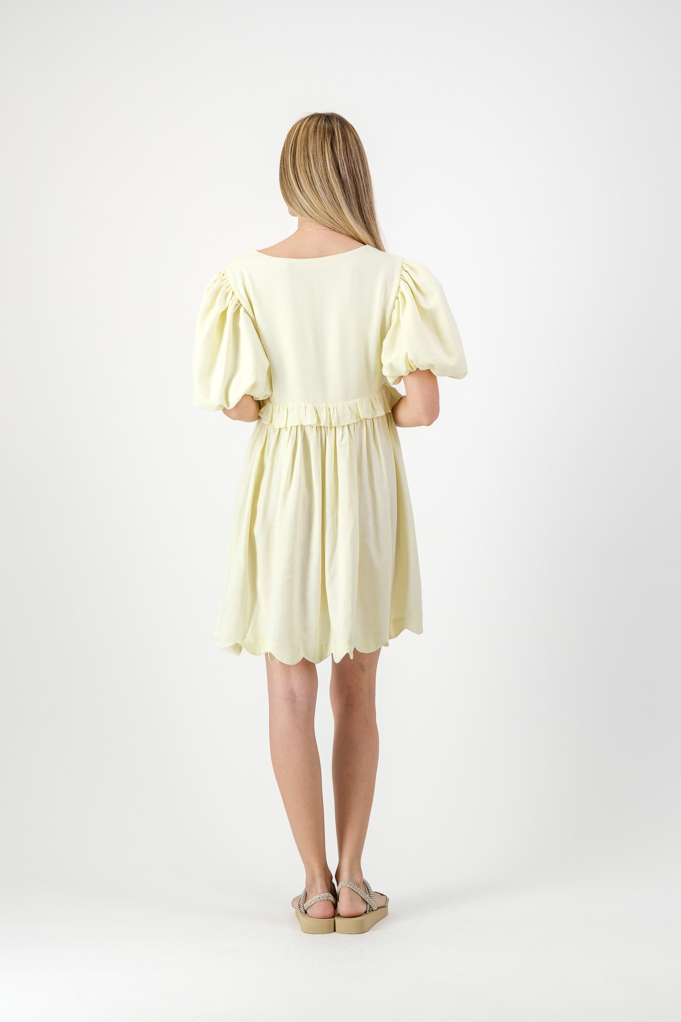 Sun Petal Scallop Dress  — Butter Yellow