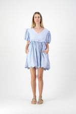 Bluebell Whisper Scallop Dress  — Cool Blue