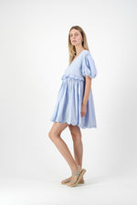 Bluebell Whisper Scallop Dress  — Cool Blue