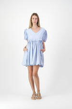 Bluebell Whisper Scallop Dress  — Cool Blue