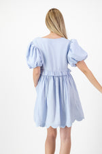 Bluebell Whisper Scallop Dress  — Cool Blue