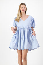 Bluebell Whisper Scallop Dress  — Cool Blue