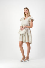Sand Lily Frill Sleeve Dress  — Stone