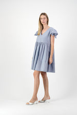 Morning Mist Frill Sleeve Dress  — Misty Blue