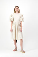 Willow Whisper Dress — Stone with Black ties