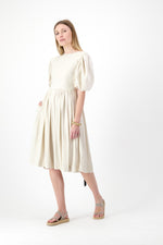 Willow Whisper Dress — Stone with Black ties
