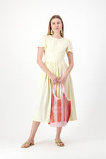 Daylight Bloom Closed Back Dress — Butter Yellow with Oatmeal Tie
