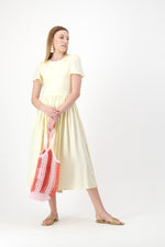 Daylight Bloom Closed Back Dress — Butter Yellow with Oatmeal Tie