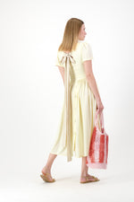 Daylight Bloom Closed Back Dress — Butter Yellow with Oatmeal Tie