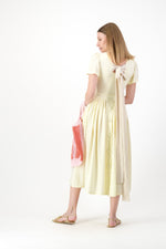 Daylight Bloom Closed Back Dress — Butter Yellow with Oatmeal Tie
