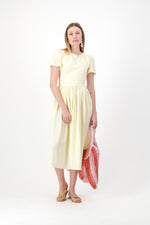 Daylight Bloom Closed Back Dress — Butter Yellow with Oatmeal Tie