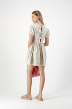 Riverstone Mini Pleat Dress — Stone Cotton Linen