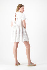 Cloudlight Mini Pleat Dress — White Cotton Linen