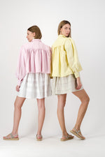 Cloudlight Mini Pleat Dress — White Cotton Linen