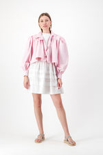 Cloudlight Mini Pleat Dress — White Cotton Linen