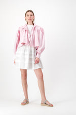 Cloudlight Mini Pleat Dress — White Cotton Linen