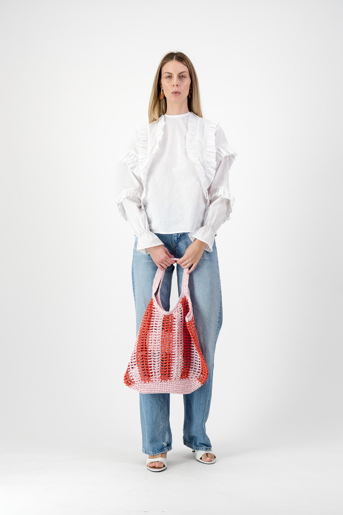 Lunaria Frill Top — White Cotton Linen