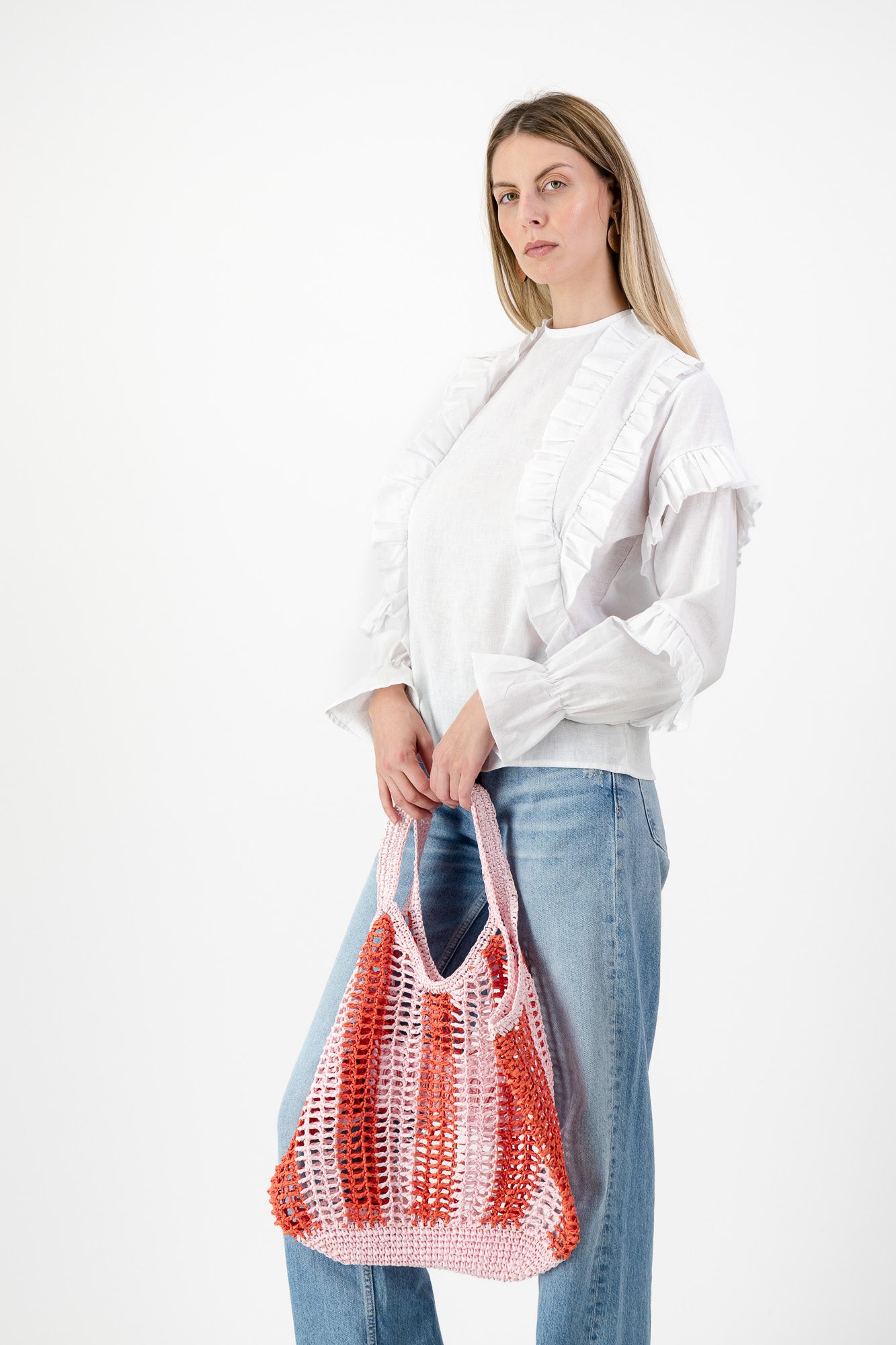 Lunaria Frill Top — White Cotton Linen