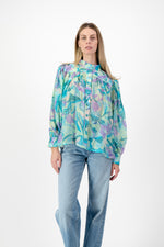 PRE-ORDER Verdancia Chiffon Top — Green Print Chiffon