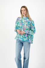PRE-ORDER Verdancia Chiffon Top — Green Print Chiffon