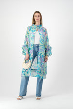 Aquarelle Kimono — Green Chiffon Print