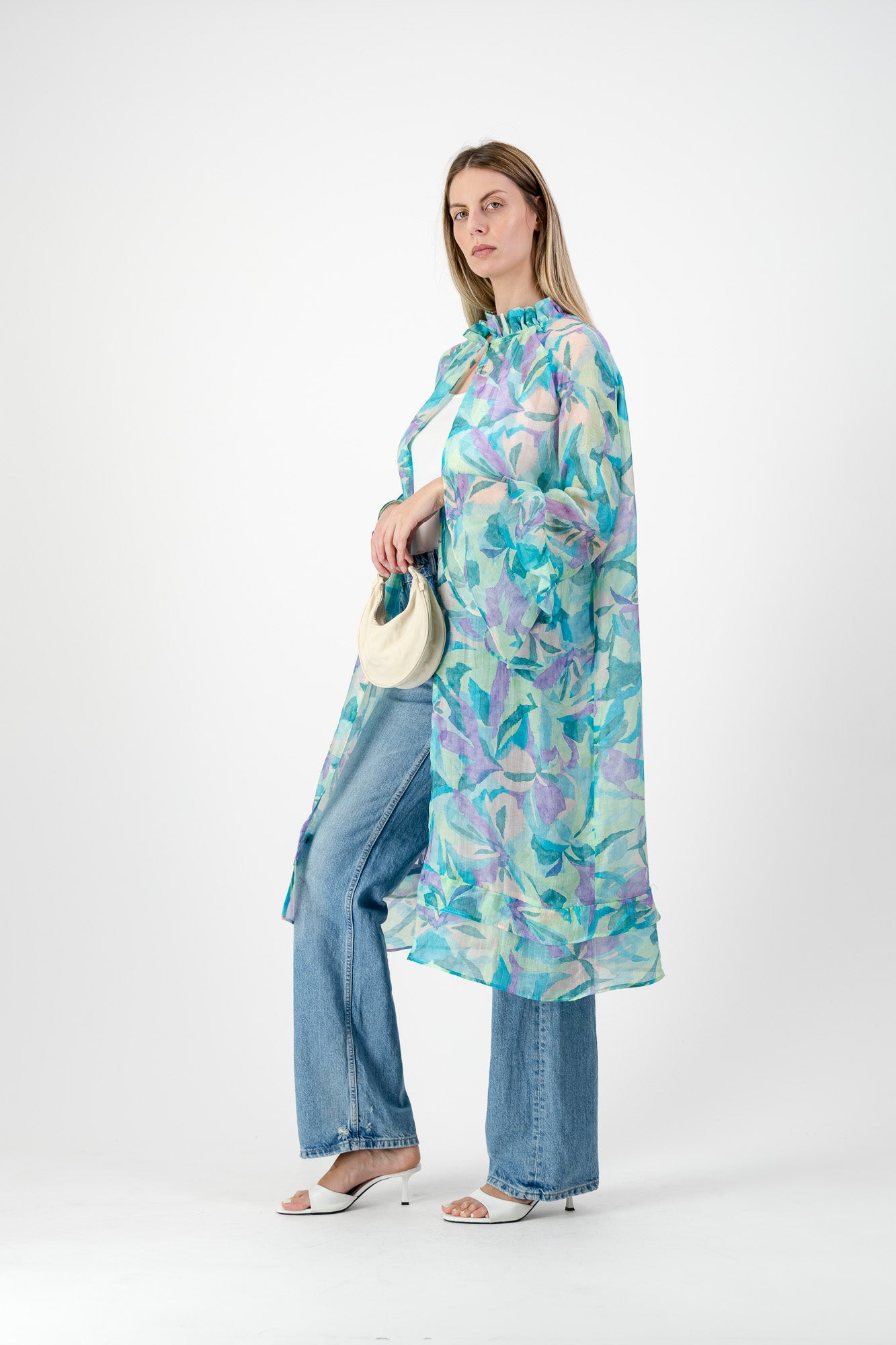 Aquarelle Kimono — Green Chiffon Print