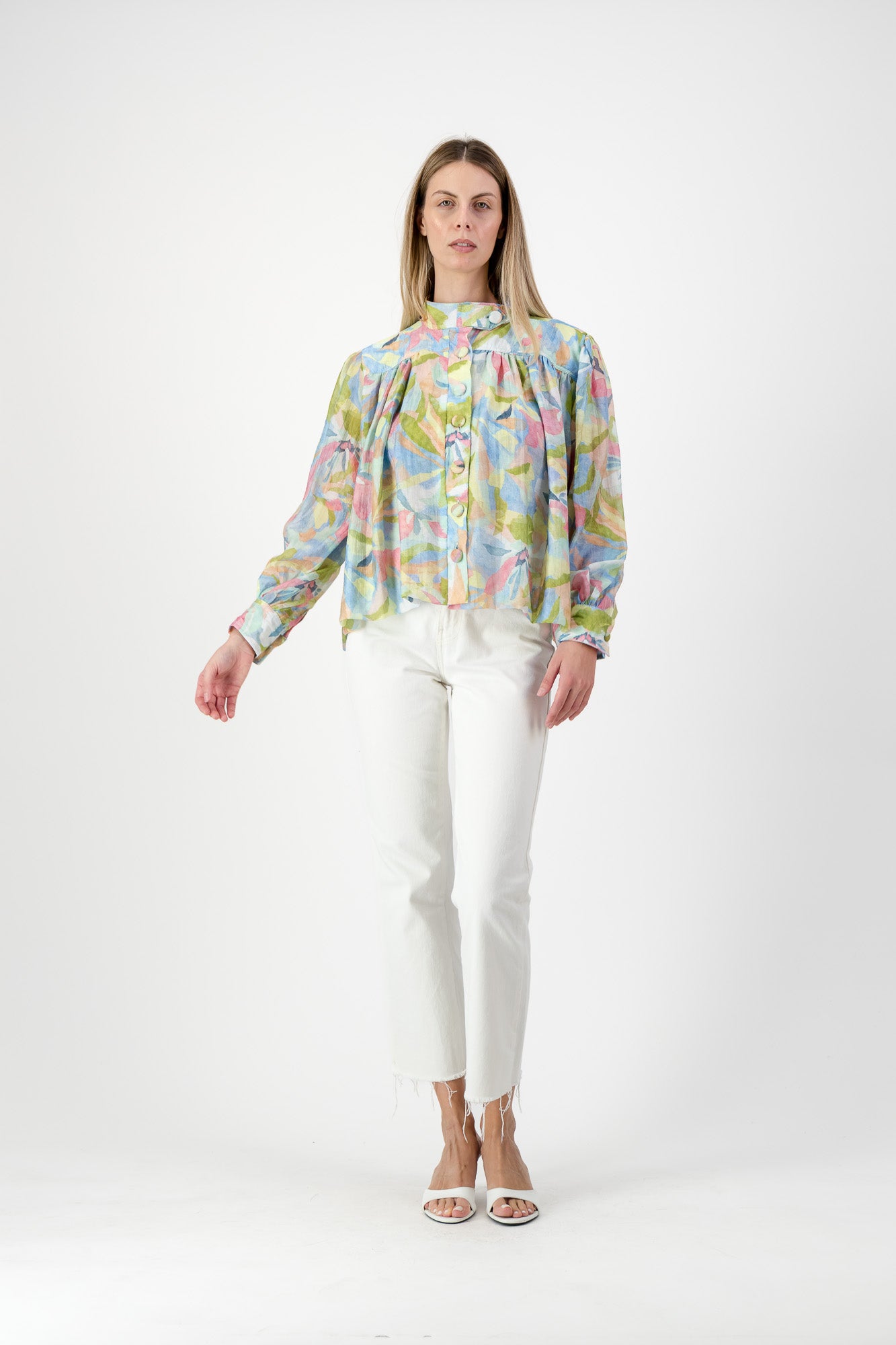 PRE-ORDER Rosette Chiffon Jacket — Pink Multicolor