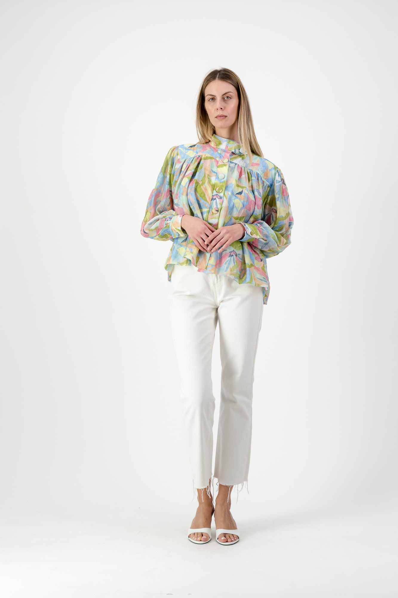 PRE-ORDER Rosette Chiffon Jacket — Pink Multicolor