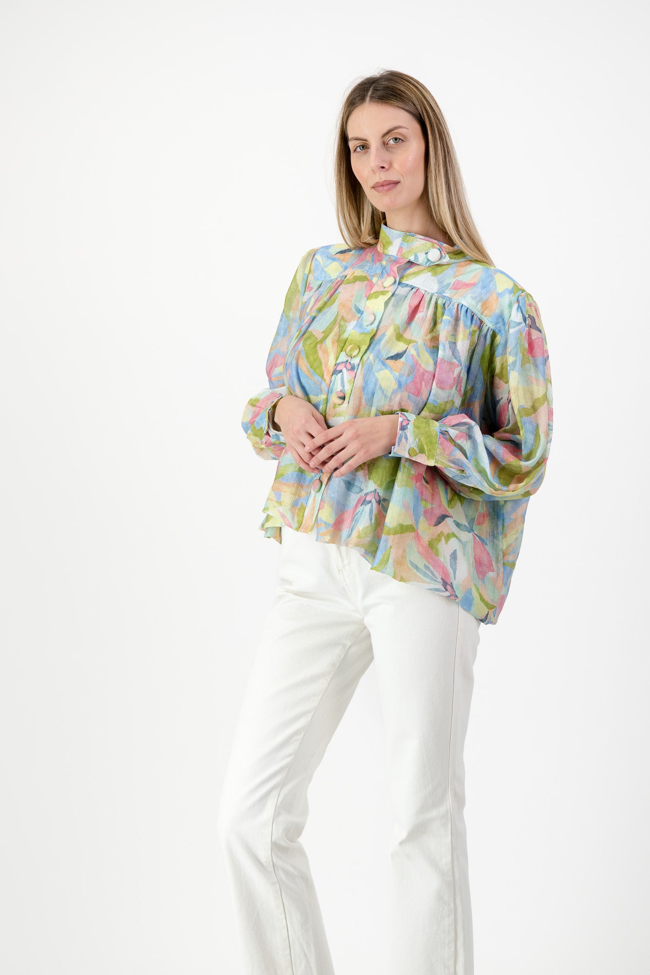 PRE-ORDER Rosette Chiffon Jacket — Pink Multicolor