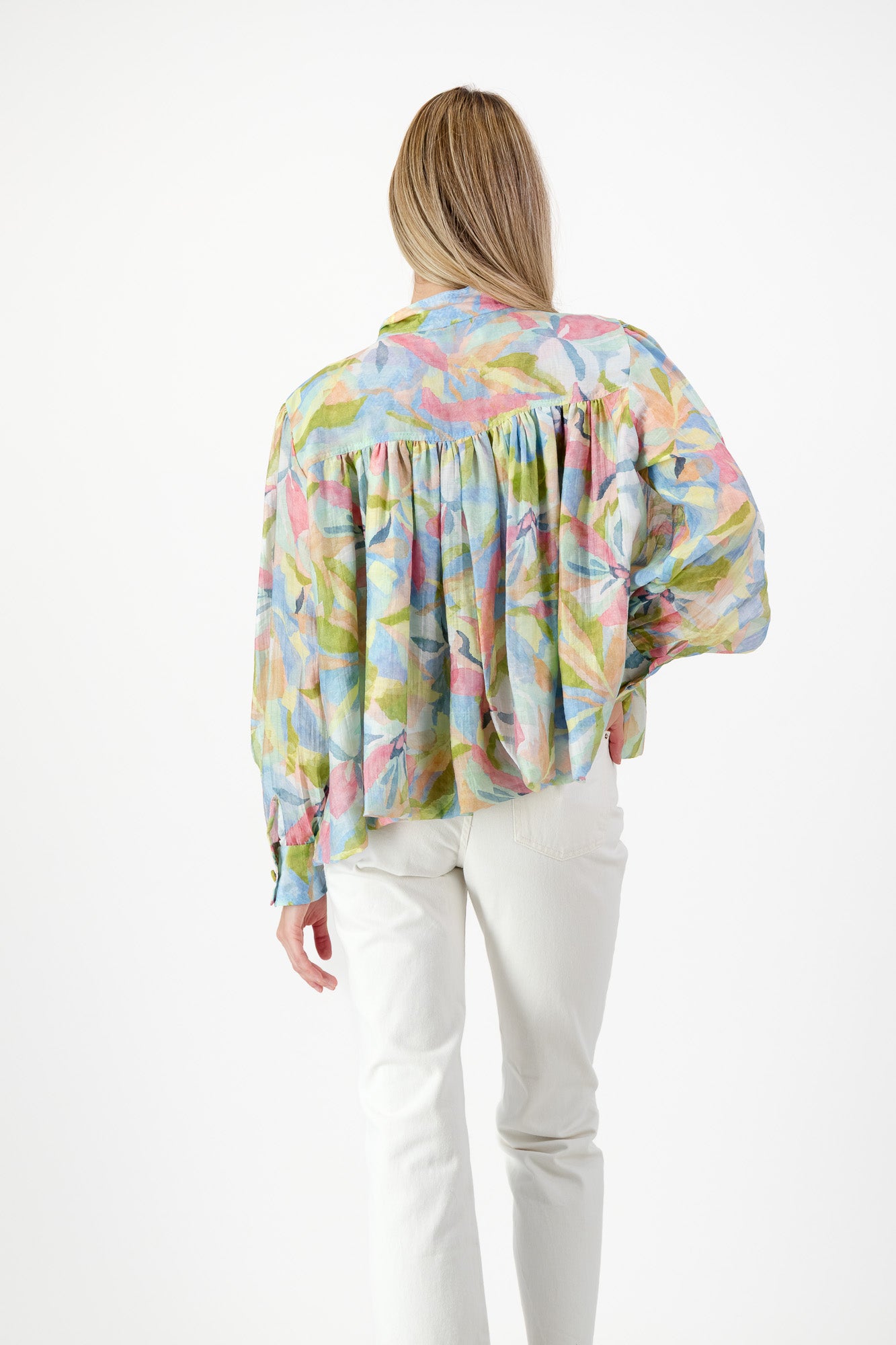 PRE-ORDER Rosette Chiffon Jacket — Pink Multicolor