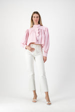 PRE-ORDER Petal Edge Scallop Jacket — Light Pink Cropped