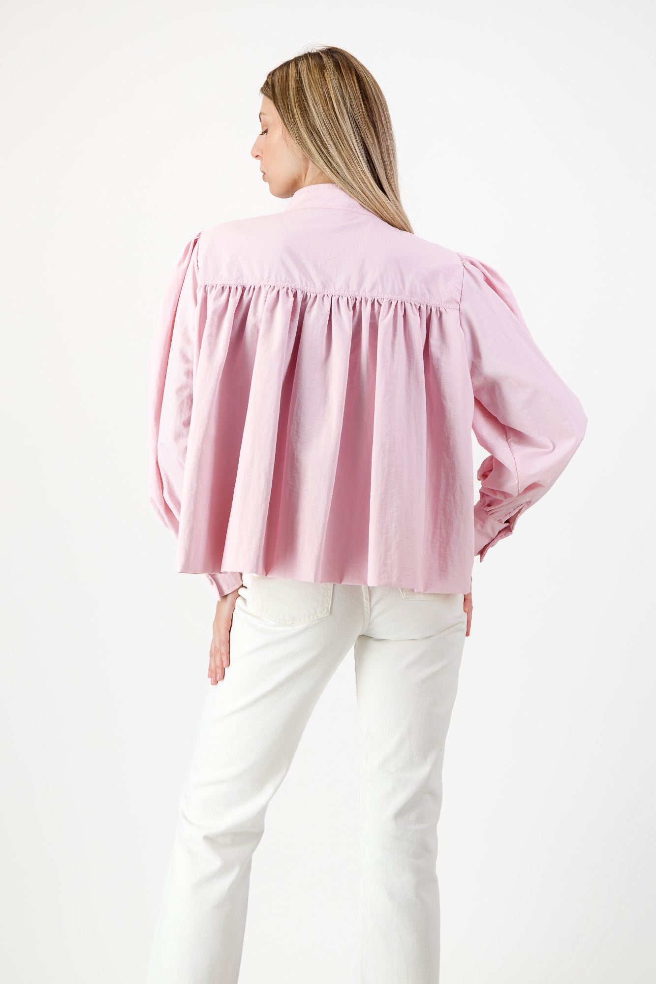 PRE-ORDER Petal Edge Scallop Jacket — Light Pink Mid Length