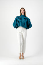 PRE-ORDER Azure Crest Scallop Jacket — Teal Cropped