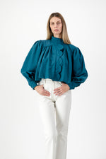 PRE-ORDER Azure Crest Scallop Jacket — Teal Cropped
