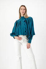 PRE-ORDER Azure Crest Scallop Jacket — Teal Cropped