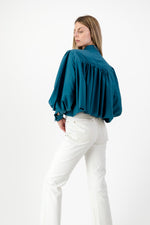 PRE-ORDER Azure Crest Scallop Jacket — Teal Cropped