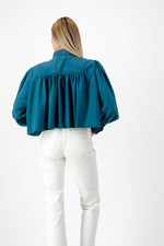PRE-ORDER Azure Crest Scallop Jacket — Teal Cropped