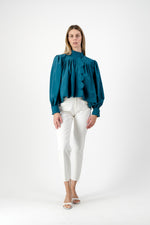 PRE-ORDER Azure Crest Scallop Jacket — Teal Mid Length