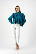 PRE-ORDER Azure Crest Scallop Jacket — Teal Mid Length