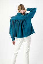 PRE-ORDER Azure Crest Scallop Jacket — Teal Mid Length