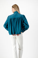 PRE-ORDER Azure Crest Scallop Jacket — Teal Mid Length