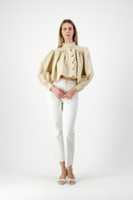 PRE-ORDER Drifted Solace Scallop Jacket — Light Stone Cropped length