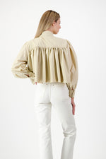 PRE-ORDER Drifted Solace Scallop Jacket — Light Stone Cropped length