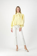 PRE-ORDER Limoncello Crest Scallop Jacket — Butter Yellow Mid Length