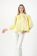 PRE-ORDER Limoncello Crest Scallop Jacket — Butter Yellow Mid Length