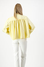 PRE-ORDER Limoncello Crest Scallop Jacket — Butter Yellow Mid Length