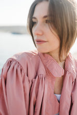 PRE-ORDER Rose Dawn Scallop Jacket — Dusty Pink Mid length
