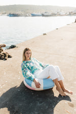 PRE-ORDER Verdancia Chiffon Top — Green Print Chiffon