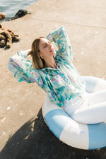 PRE-ORDER Verdancia Chiffon Top — Green Print Chiffon